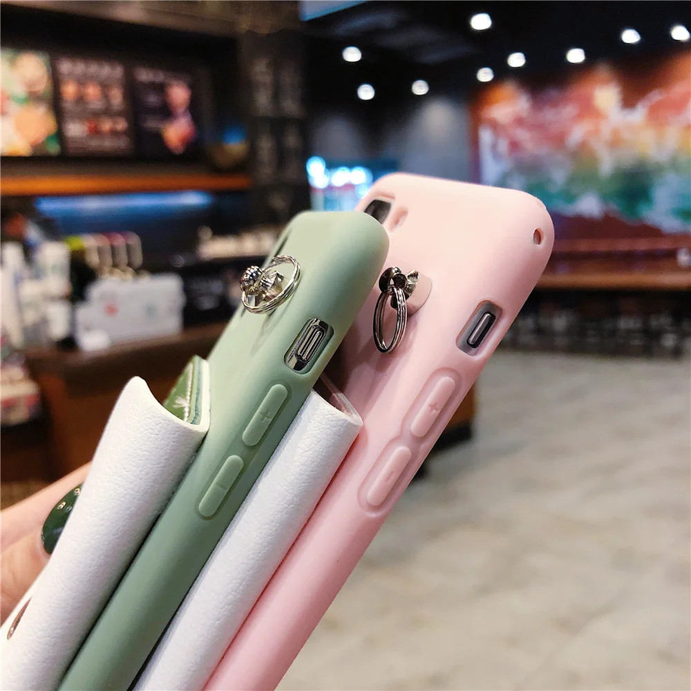 Кошелек для монет чехол телефона IPhone X XR XS MAX розовые Силиконовые чехлы с