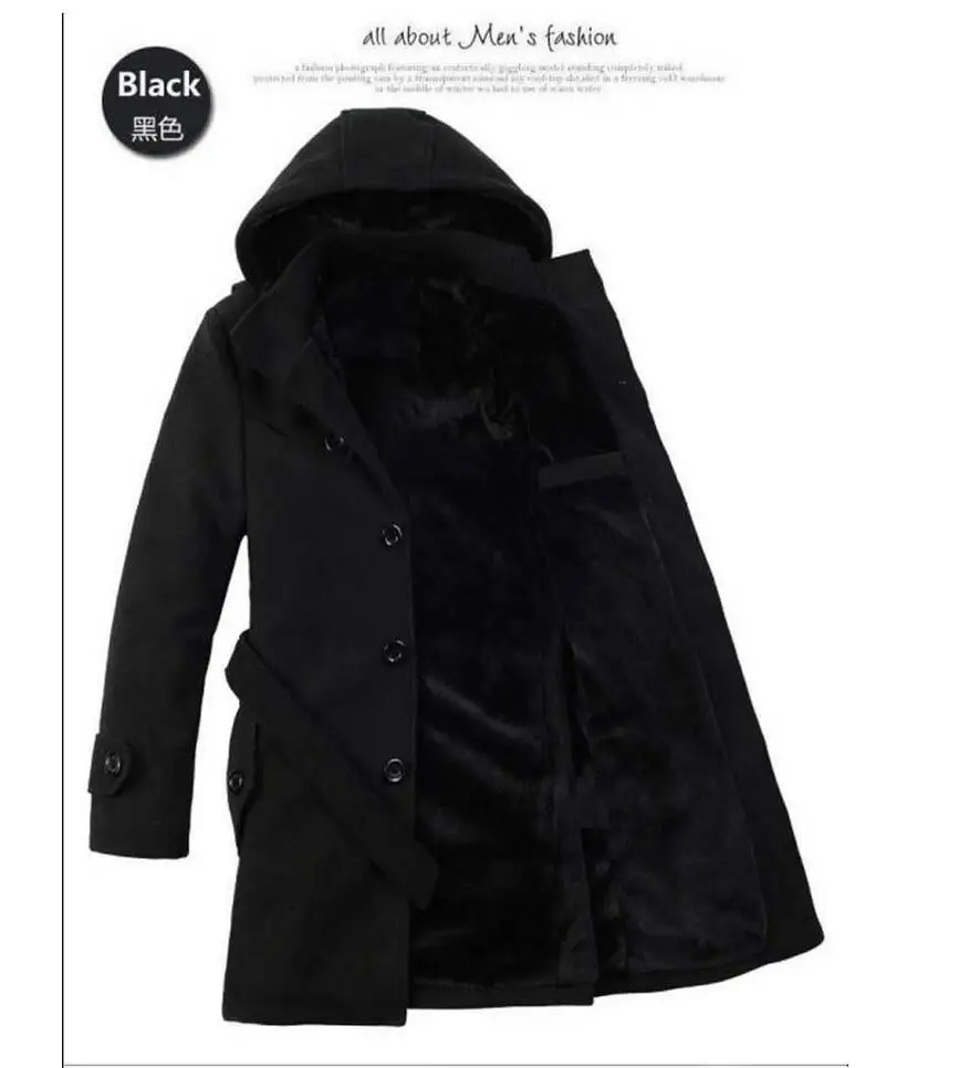 S-6xl Hot 2021 Korean Winter Men New Wool Coat Fashion Casual Windbreaker Slim Thicken Warm Blends Trench Plus Size Clothing | Мужская