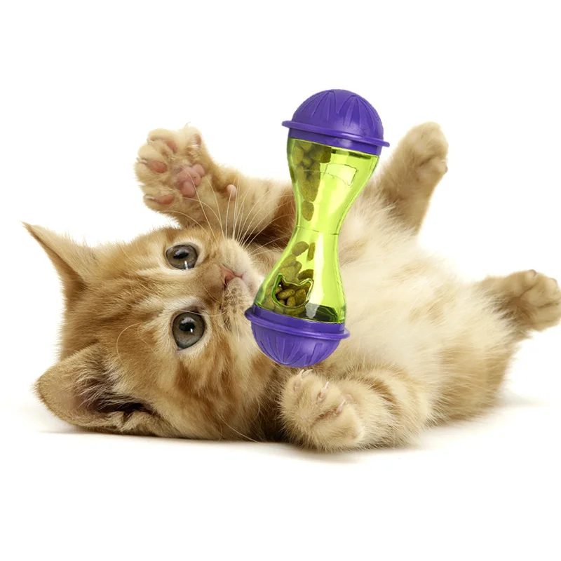 

High Cat Dog Feeder Plastic Funny Pet Food Dispenser Treat Ball Puppy Leakage Food Toy LG66