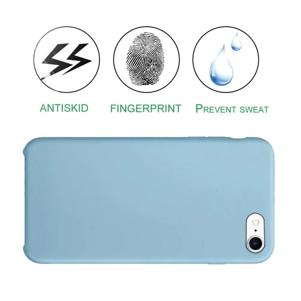 New Arrival Blue Solid Color Imitation Liquid Silica Shell Mobile Phone Protective Case Cover for iPhone 6/6s Hot Sale |