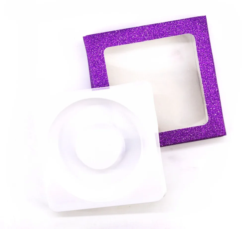 purple 10 компл./лот упаковочная коробка для ресниц пустой ресницы посылка многоцветный бумажная коробка белый фарфоровый поднос с фокусным расстоянием 25 мм ресницы DIY светодиодной вспышкой упаковочная коробка - Цвет: purple
