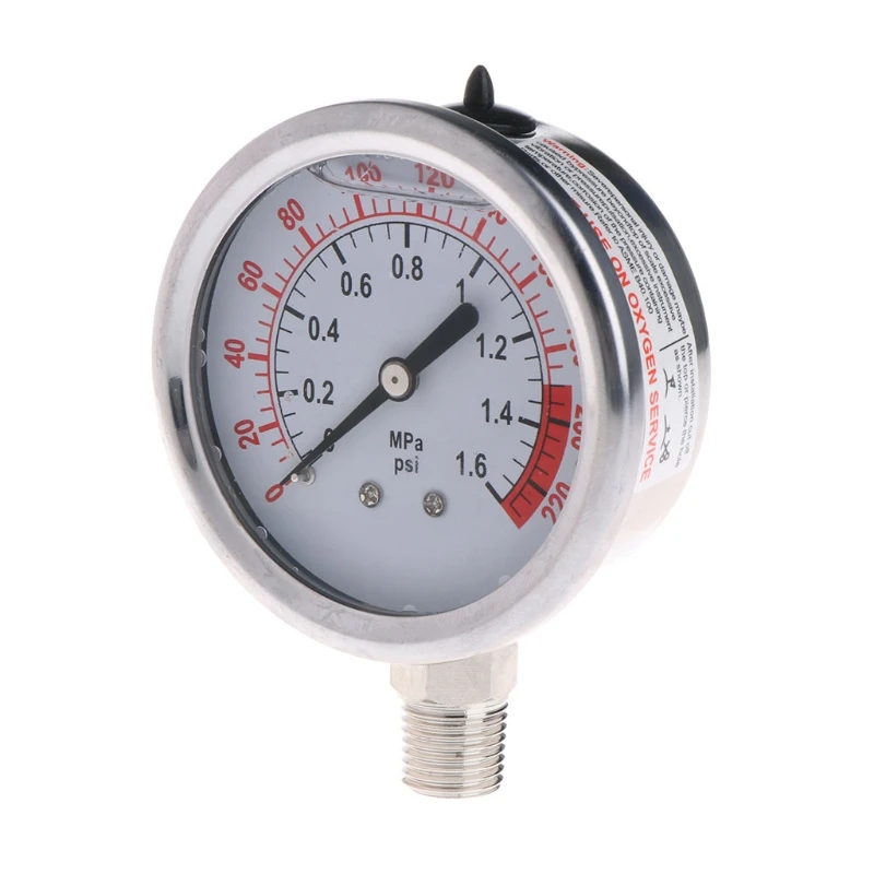 

2in1 Water Purifier Tap Pipes Pressure Gauge Test Meter 0-1.6MPA Anti-vibration Z1026
