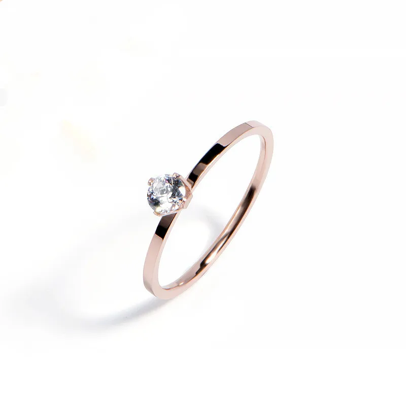 Женское кольцо из нержавеющей стали Anillos розовое золото 1 мм серебряное высокое