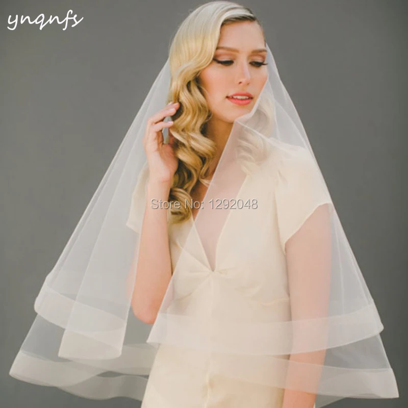 Короткая свадебная вуаль с краями длиной 1 5 м YNQNFS WV2|Свадебные вуали| |