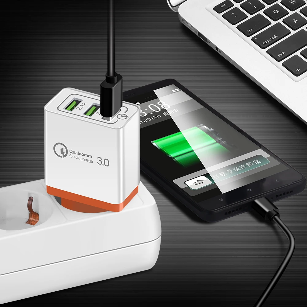 3 порта USB зарядное устройство Quick Charge 0 для Leagoo P1 Pro/KIICAA Mix Power/T5 THFC/Shark 5000 1/Elite Y