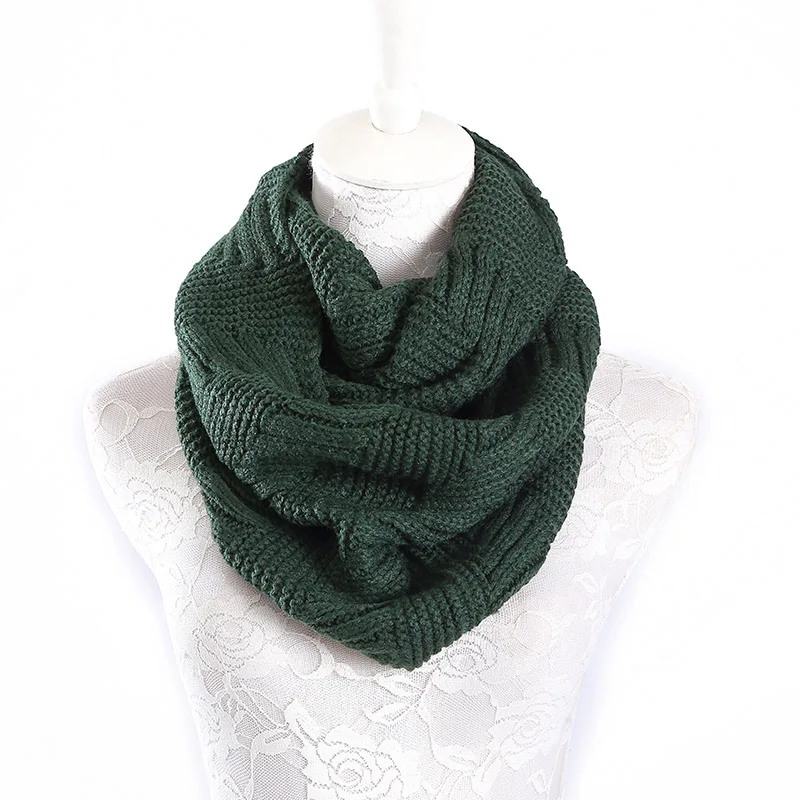 Green Marte& Joven модный вязаный шарф-Кольцо из искусственного кашемира для женщин, мягкий акриловый зимний бесконечный шарф, женский теплый шарф-снуд - Цвет: Green