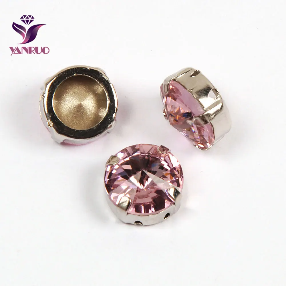 Light Rose Silver YANRUO 1122 модные Rivoli Камни коготь Установка Стразы Pointack Алмазный страз одежда для шитья искусство рукоделие - Цвет: Light Rose Silver