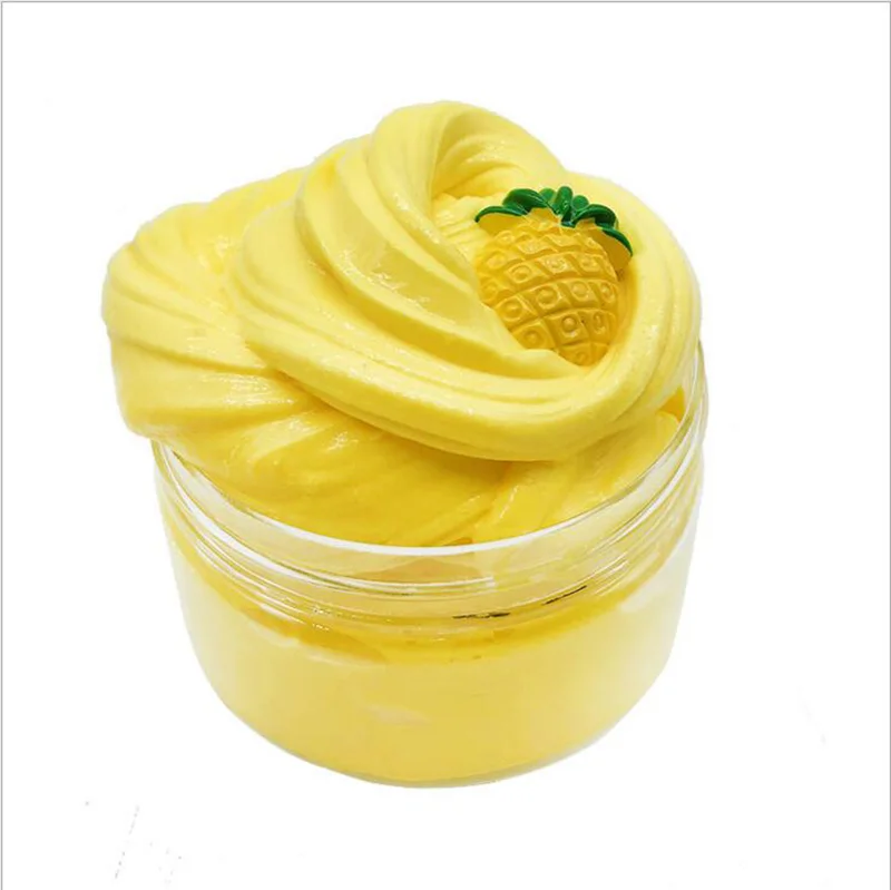 Вкусное масло крем слизи грязи моделирование фрукты дети умный Пластилин «сделай сам» волшебный Пластилин Lizun глина детские игрушки подарки - Цвет: Yellow pineapple100