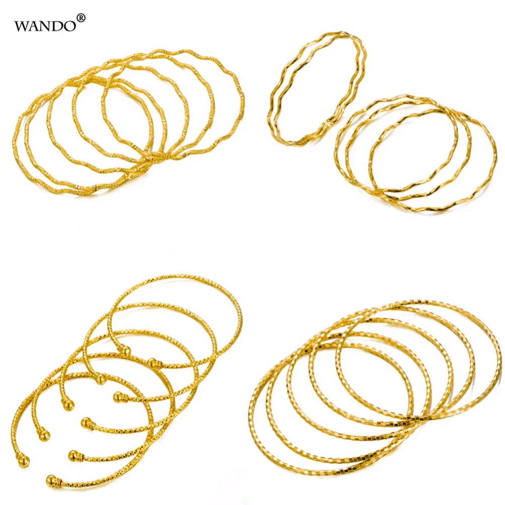 Женский золотистый браслет Wando 24kGold свадебный невесты Дубая Эфиопский