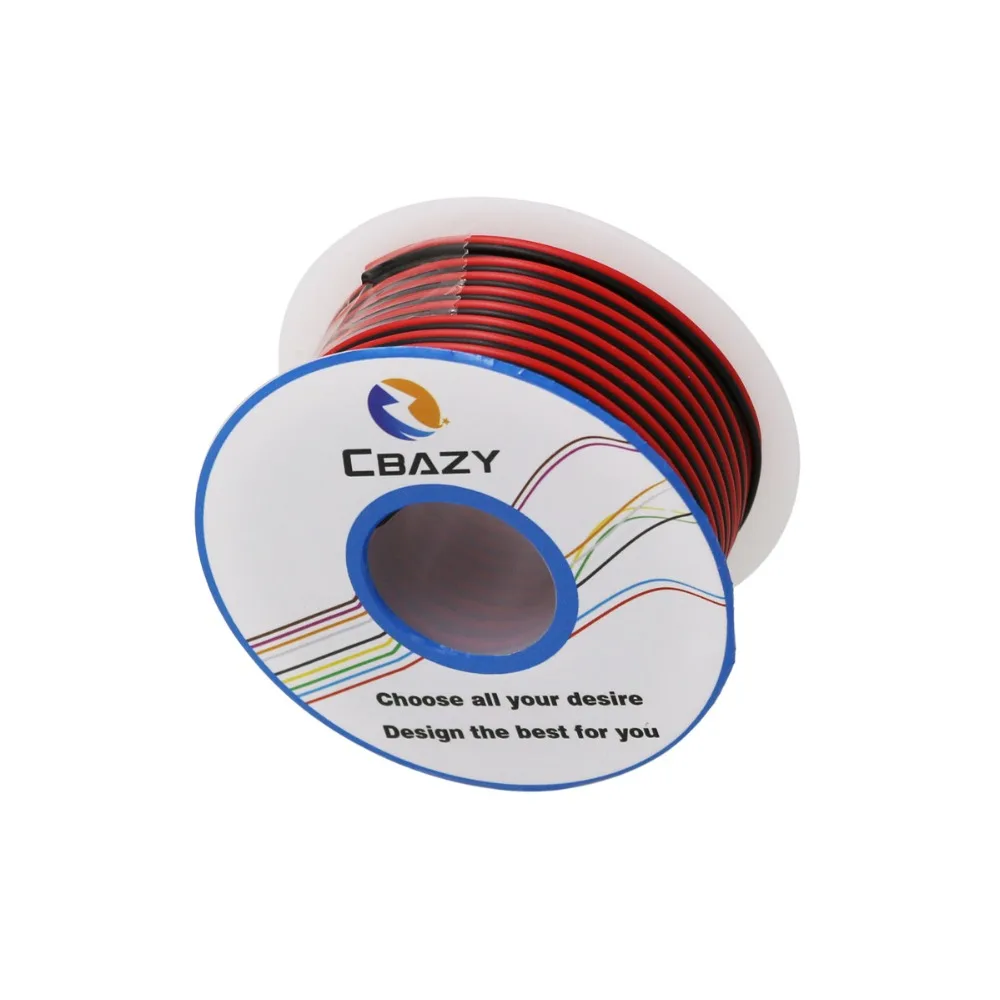 Кабель-удлинитель CBAZY 20AWG 2pin красный черный провод 20ga 2 провода 300 В 8 метров/26 фута |