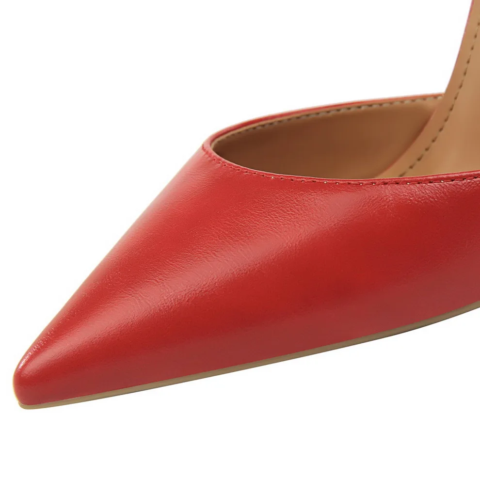 Женские кожаные босоножки на высоком каблуке 10 5 см туфли лодочки с ремешком