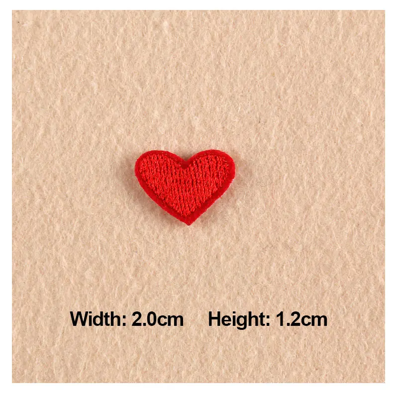 5 шт./лот железные патчи для одежды вышивка маленькое красное сердце 2 0x1 см сумка