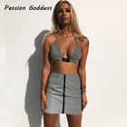 Новинка, Женский Светоотражающий Комплект из 2 предметов с юбкой, яркие светящиеся укороченные топы с пряжкой на шее, свободные шаровары, спортивный костюм