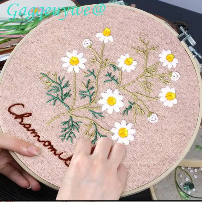 

Gagqeuywe fresh flower spring colors hand embroidery beginners material simple art not finished product dropshipping
