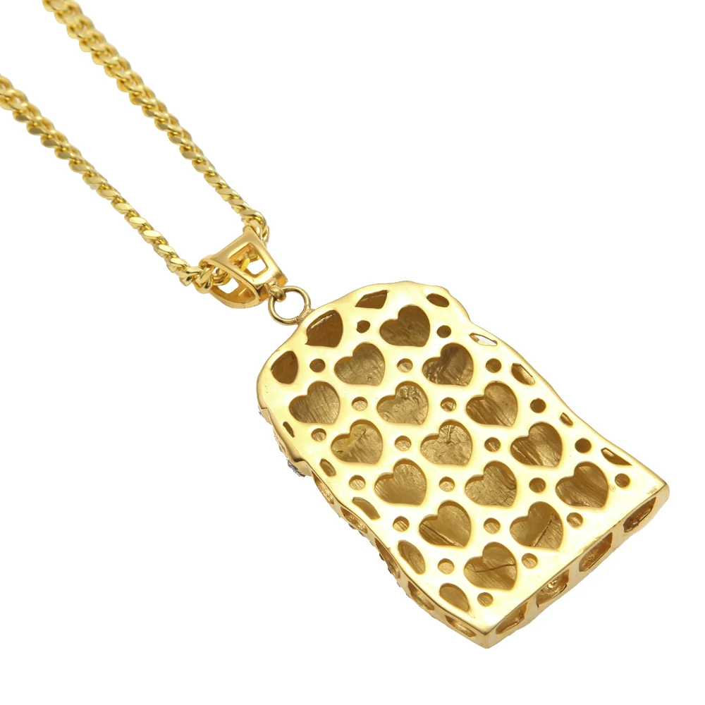 Модные ювелирные изделия Золотая подвеска в стиле хип-хоп виде головы Иисуса