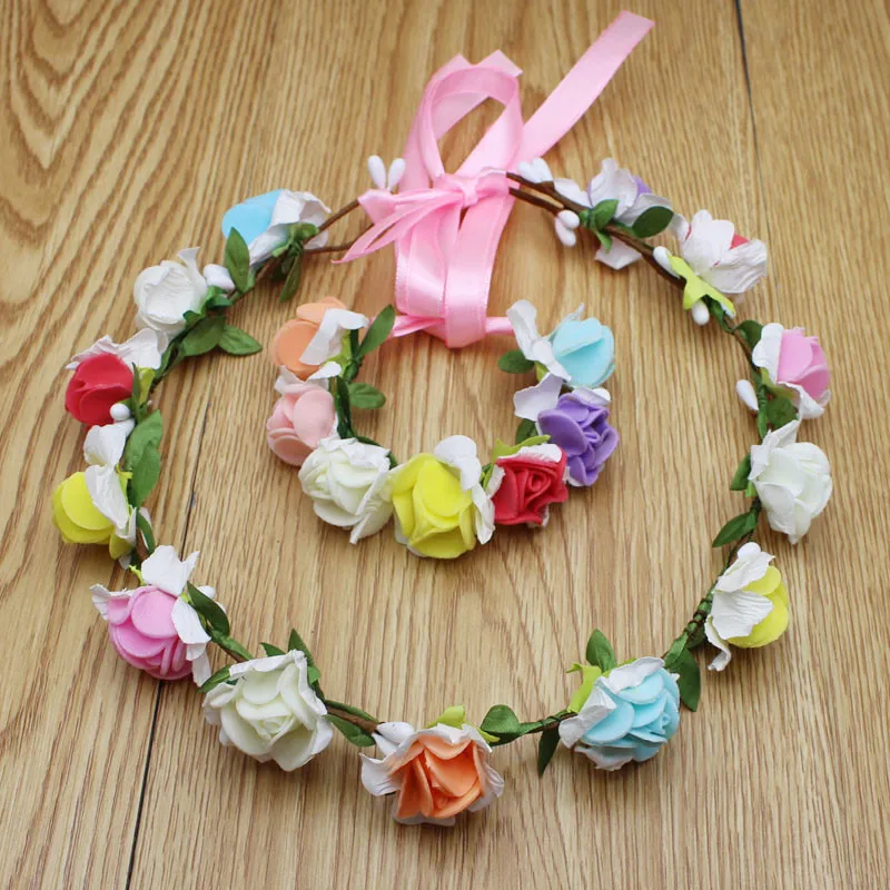 10 компл./лот свадебные декоративные цветы набор венков PE завязка для волос