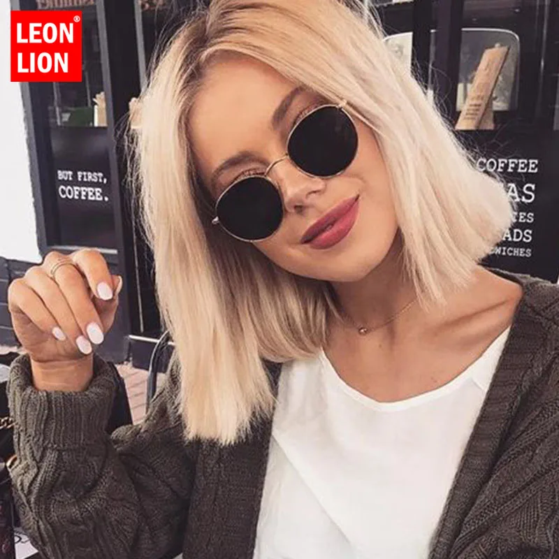 aliexpress - LeonLion 2021 Classic Small Frame Round Sunglasses Women/Men Brand Designer Alloy Mirror Sun Glasses Vintage Modis Oculos