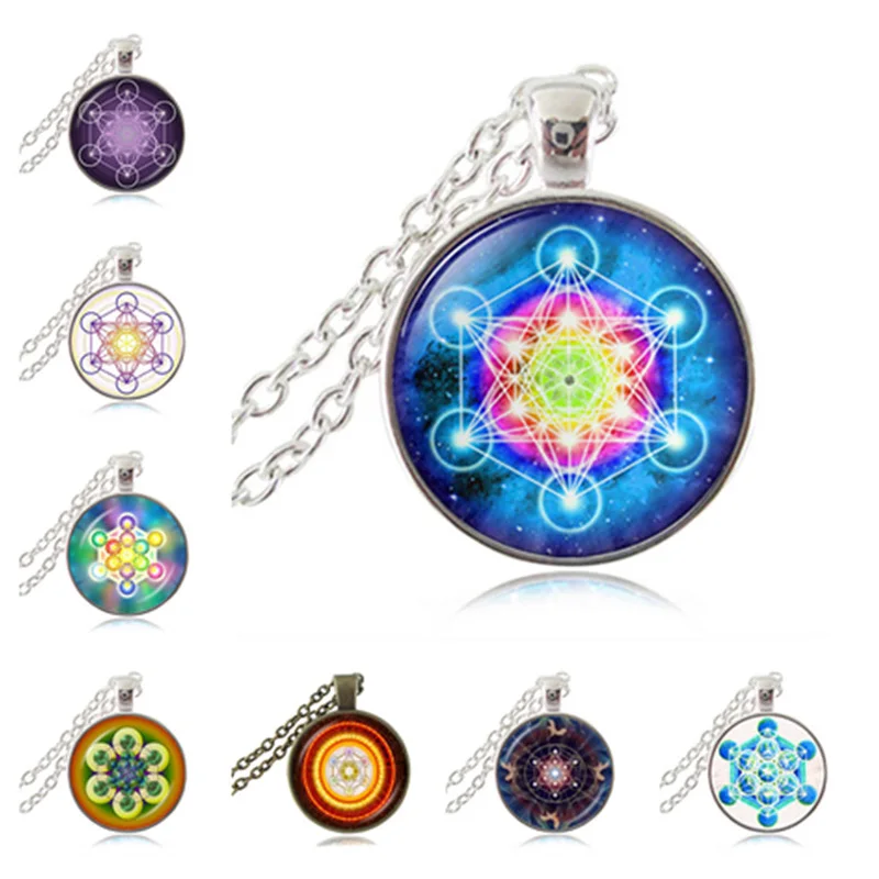 Метатрон ожерелье с подвесками кубиками Священная геометрия цветок жизни