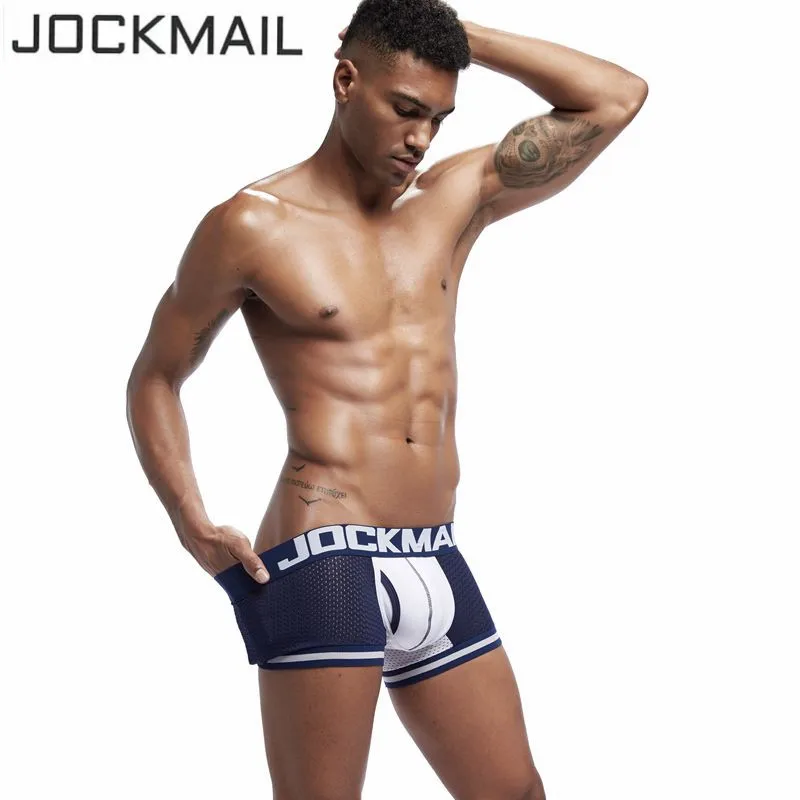 Трусы-боксеры JOCKMAIL мужские нижнее белье сетчатые Трусы-слипы пикантные дышащие