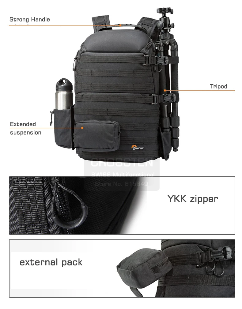 Lowepro ProTactic 350 AW DSLR Камера Фото Сумка из натуральной кожи сумка рюкзак для ноутбука с Всепогодный чехол