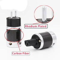 cft unprinted carbon fiber rhodium plated schuko power plug connector iec female connector