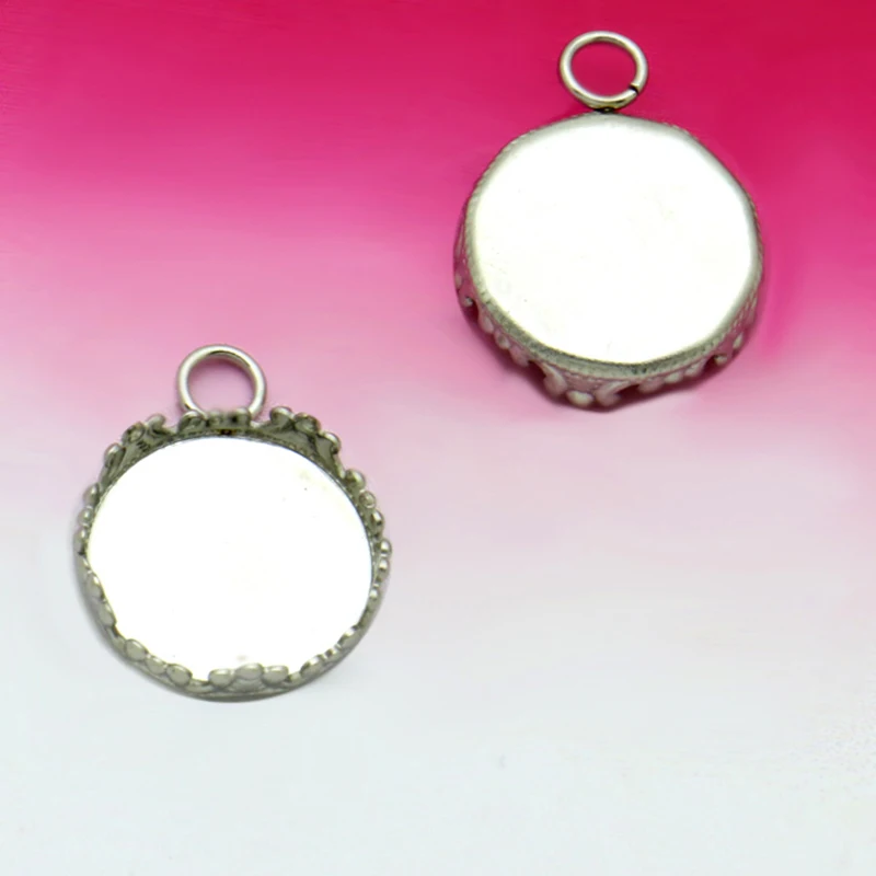 20 шт. круглые подвески из нержавеющей стали 12 мм 15 25 мм|cameo cabochon|glass cameostray glass |
