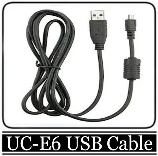 Кабель USB UC-E6, для цифровой камеры Nikon COOLPIX AW100,L20,L22,L24,L100,L110,L120,P100,P300,P310,P500,P510,P6000,P7000,P7100,P90