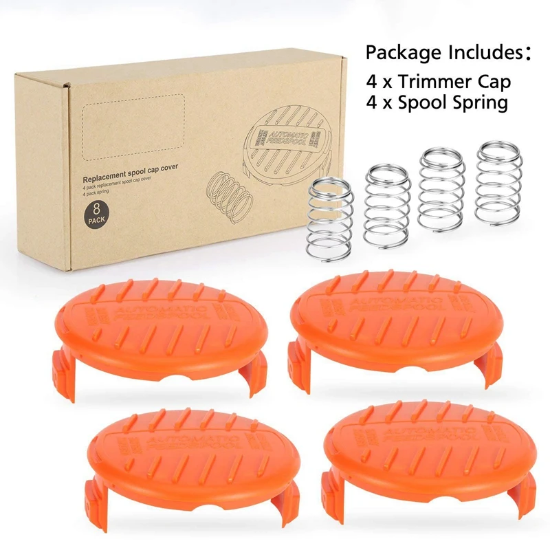 New 8-Pack RC-100-P Replacement Spool Cap Covers and Spring for Black-Decker AFS Trimmer GH600 NST2018 CST2000 | Инструменты