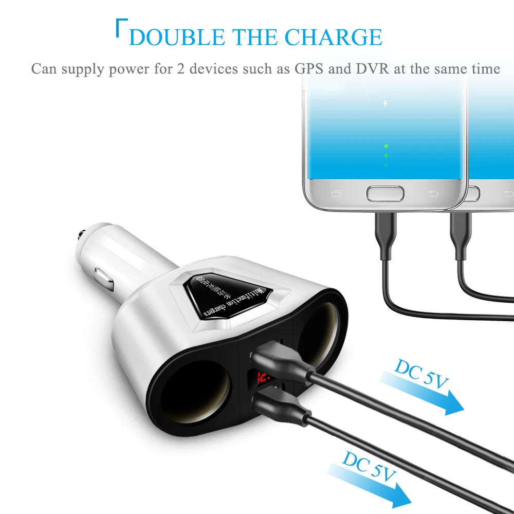 Зарядное устройство Powstro для автомобиля 5 В 3 1 А 2 USB-порта | Мобильные телефоны и