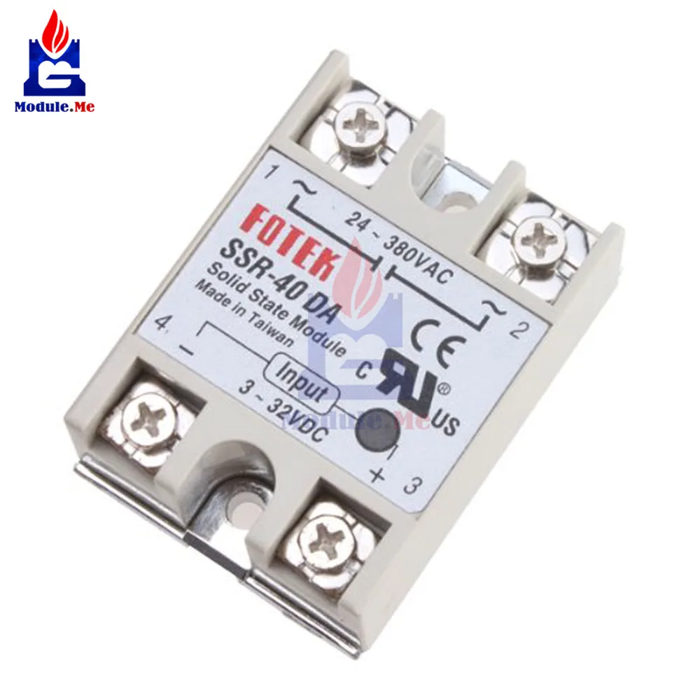 SSR-40DA 40A вход 3-32 В DC Выход 24-380 В AC твердотельный релейный модуль однофазный полупроводниковый Релейный Щит