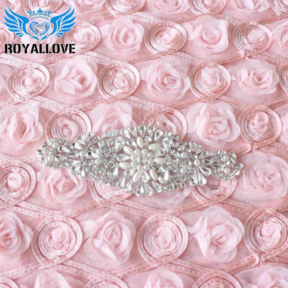 1Piece HotFix Beaded Sewing Rhinestones Wedding Belt Appliques Crystal Trimming Strass Patches For Clothes Iron On Craft | Дом и сад