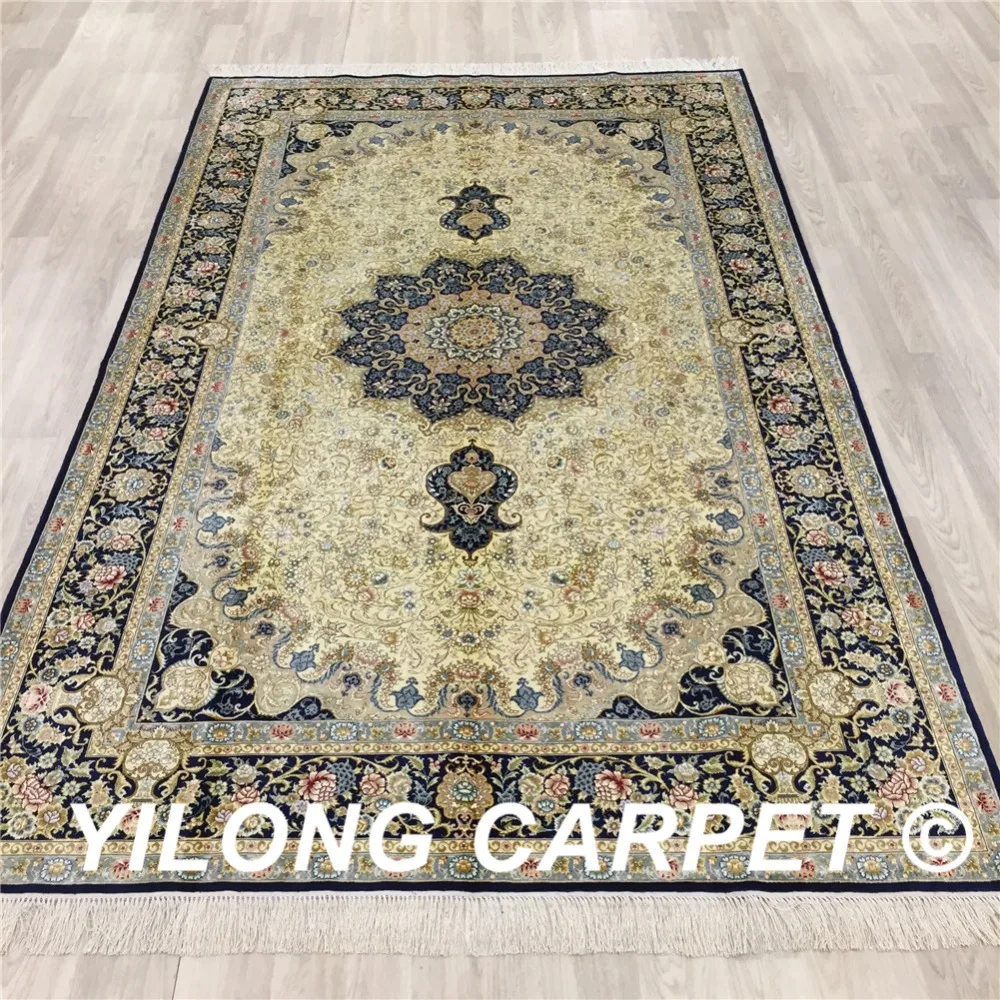 YILONG 5 'x 8' 100% шелковый ковер ручной работы с узлом персидского дизайна для домашнего ковра (SWP022A5x8)