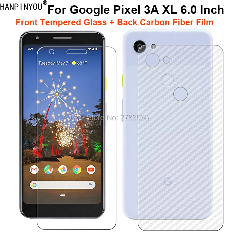 Для Google Pixel 3A XL 6 0 &quot1 комплект = мягкая задняя пленка из углеродного волокна +