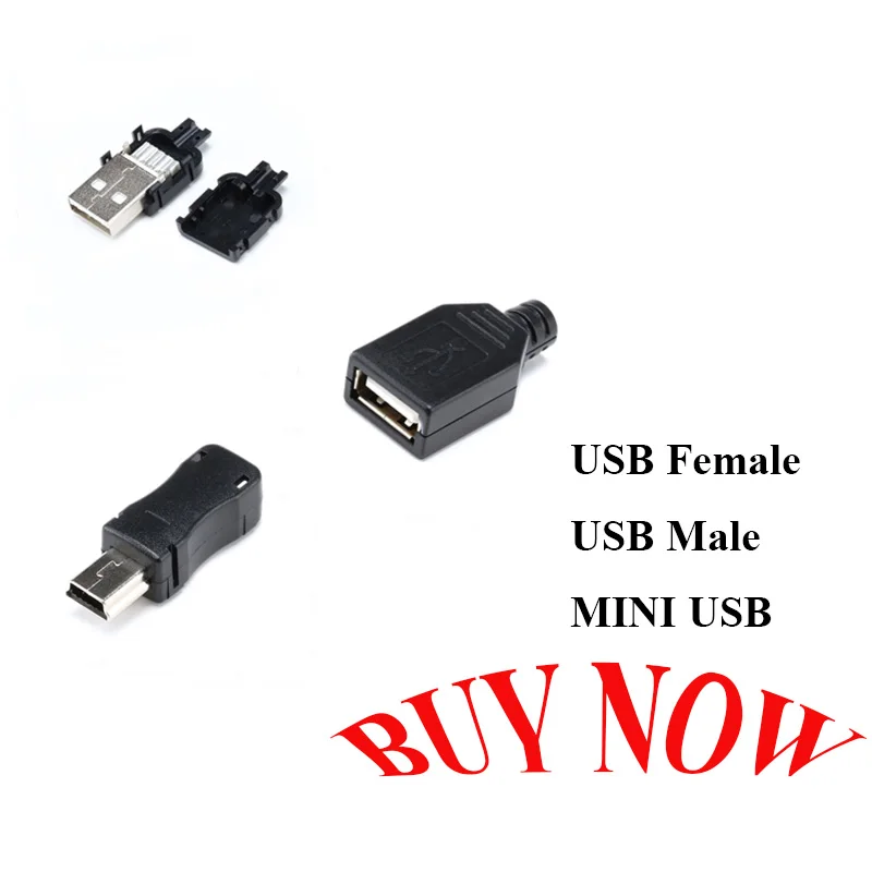 10 шт. DIY Micro USB 2,0 штекерные разъемы комплект w/Covers Черный Белый 5 P линия передачи данных Аксессуары Интерфейс 4/3 в 1 сварка 5 PIN