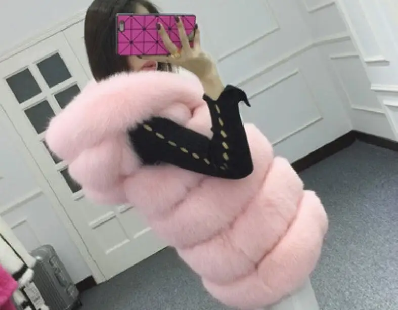 Новинка 2016 зимний модный Теплый Женский жилет из искусственного меха без рукавов