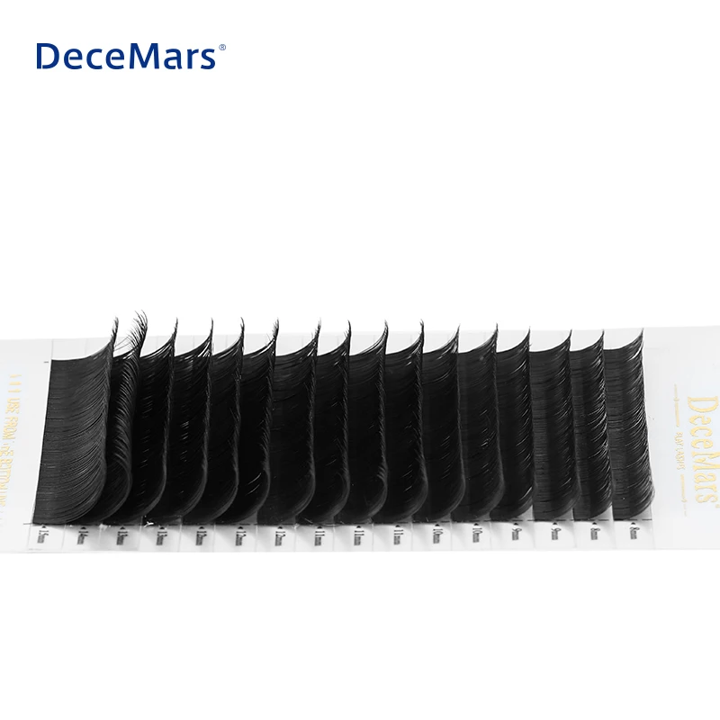 DeceMars 2 лотка/набор Ellipse наращивание ресниц 0 15 мм D Curl плоский светильник ресницы