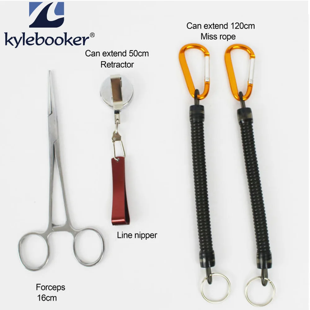 

KyleBooker Fly Fishing Accessories Vest Pack Tool Combo Line Nipper Hemostat Forceps Retention Rope kits