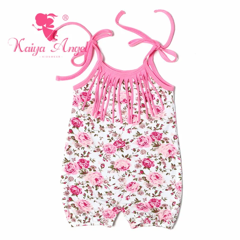 Детский цветочный комбинезон Kaiya Angel черный с кисточками и золотыми волнами