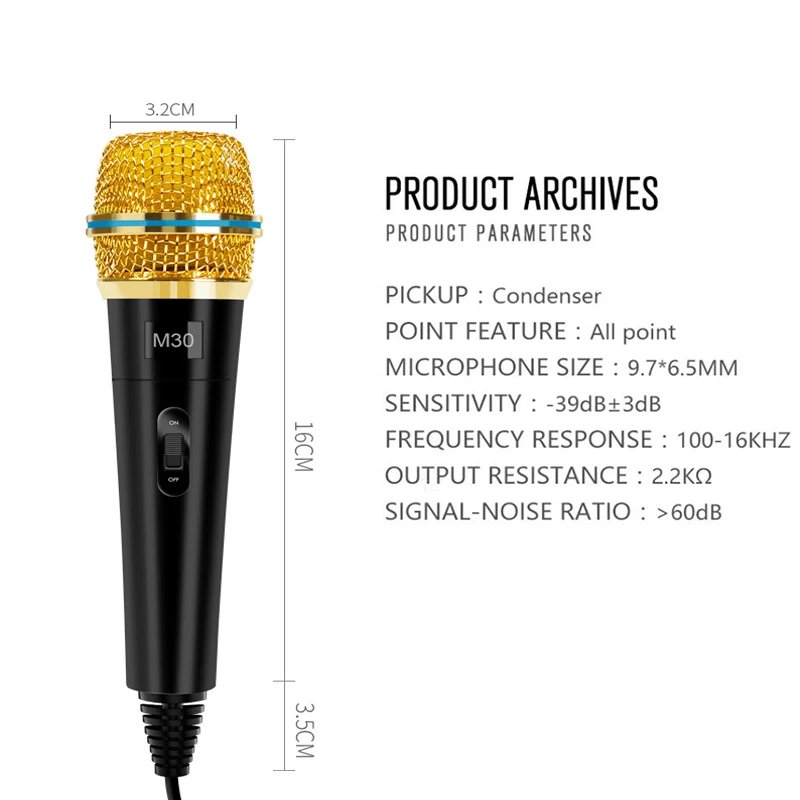 Professional Condenser Microphone for Computer with Stand Phone PC microphone iphone 3.5mm USB microfone Karaoke mic | Электроника
