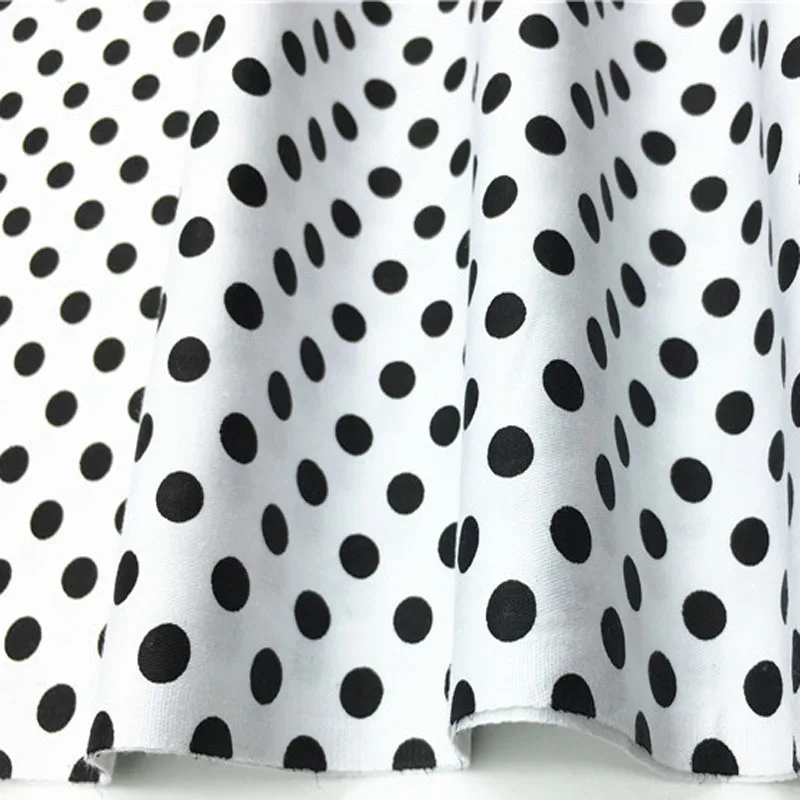white black dot 100x160 см Fivestar& горошек напечатаны хлопок ткань одежда стеганая Подушка лист детская ткань украшение дома - Цвет: white black dot