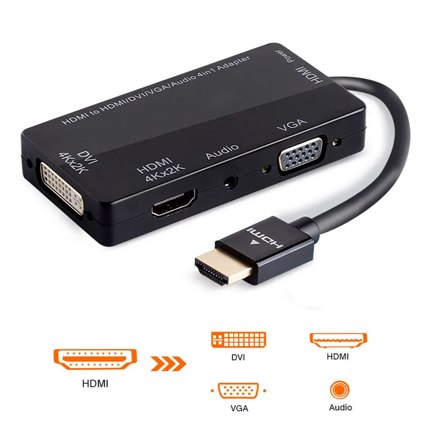 HDMI адаптер для VGA DVI 4K конвертер мужчин и женщин многопортовый PS4 компьютера HDTV 4 в 1
