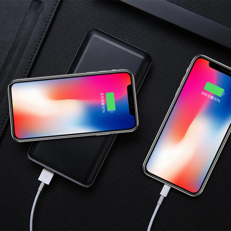 Беспроводное зарядное устройство 20000 мАч портативное для смартфонов 2 USB