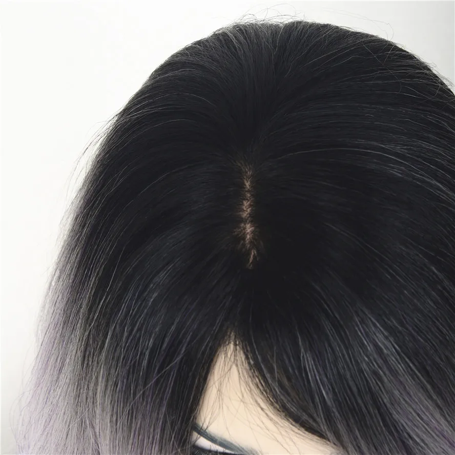 StrongBeauty женский длинный прямой светильник для волос фиолетовый Ombre парик