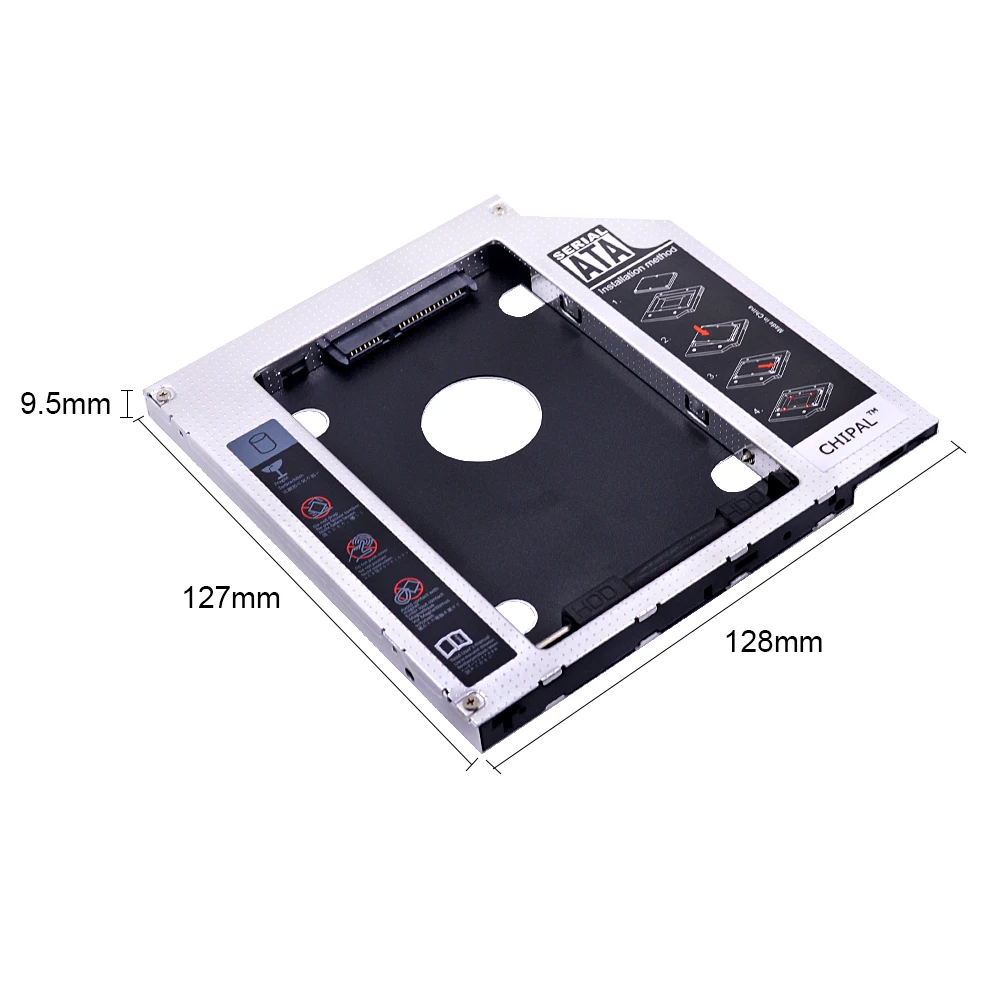 CHIPAL Универсальный SATA 3,0 2nd HDD Caddy 9,5 мм для 2," 2 ТБ SSD корпус жесткого диска с светодиодный для ноутбука ODD cd-rom DVD-ROM