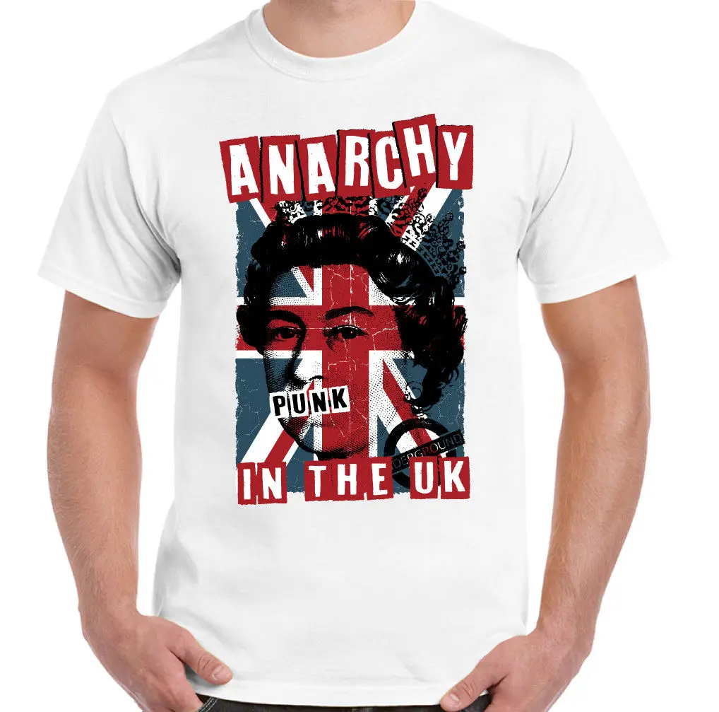 Анархия в Великобритании Мужская футболка стиле панк рок Skinhead Union Jack Clash крутая