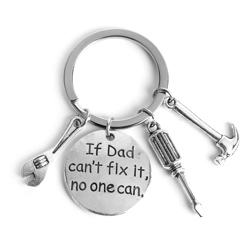 MQCHUN If Dad Can't Fix It No One Can Hand Tools Keychain Daddy Keyring Gift for Fathers Day Father Key Chain Ring | Украшения и