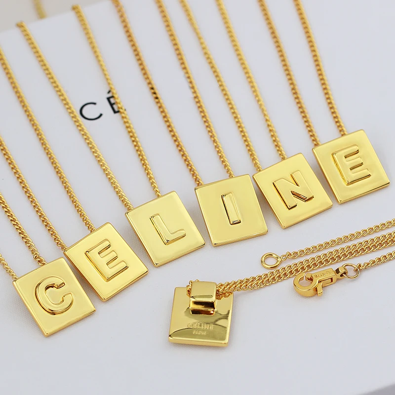 Ожерелье с драконом топ квадратный 26 Алфавит кулон модное очаровательное