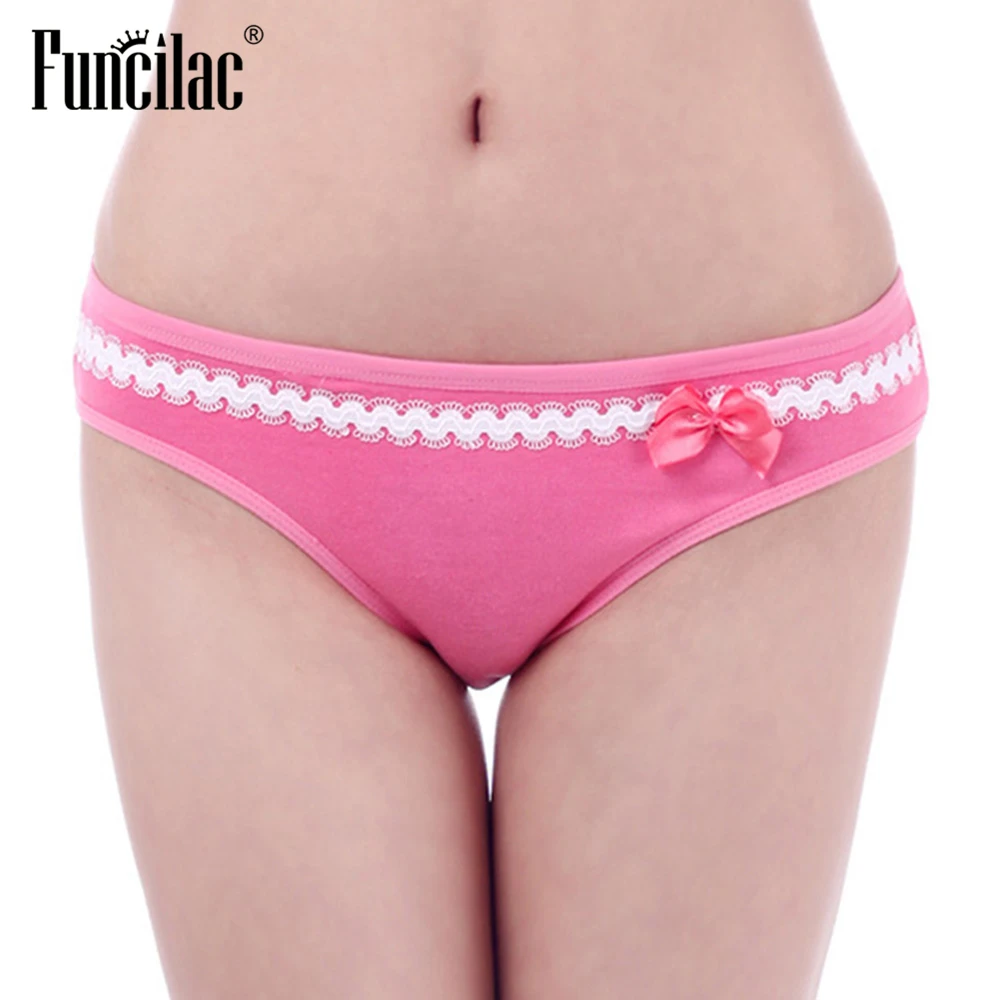FUNCILAC Фирменное нижнее белье Для женщин лук лоскутное трусы сексуальные