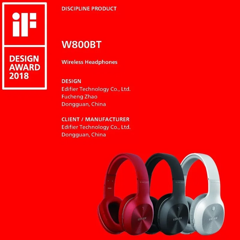 EDIFIER W800BT беспроводные Bluetooth наушники шумоизоляция над ухом HIFi 4 0 гарнитура с