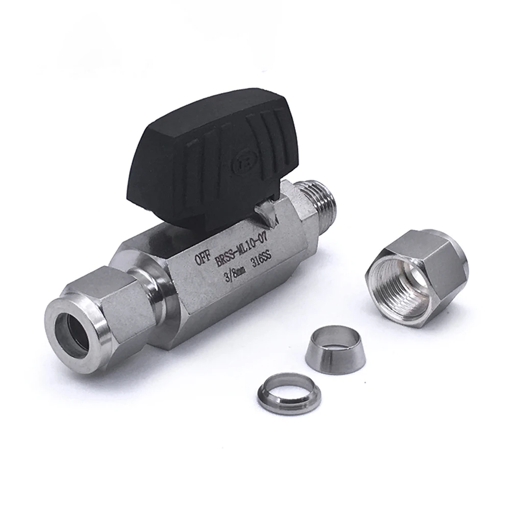 Компрессионный шаровой клапан 1/4 &quot3/8&quot 1/2 &quot6/8/10/12/14 мм OD корпус из нержавеющей